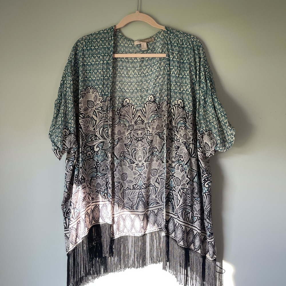 Fringed Forever 21 Floral Boho Kimono